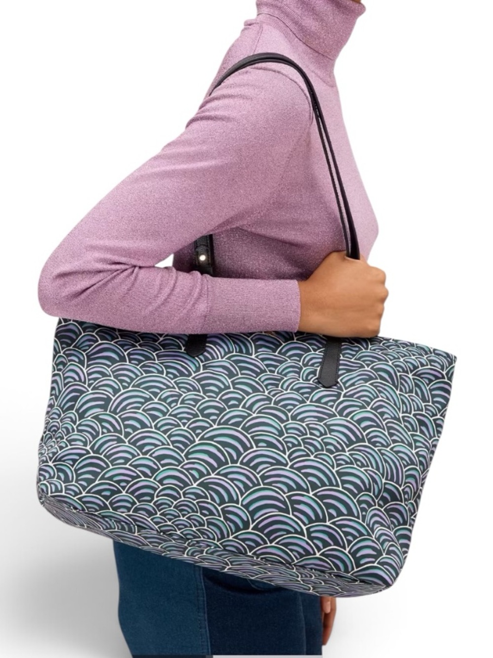 Kate Spade Party Bubbles Large Tote Bag Purse in Blue